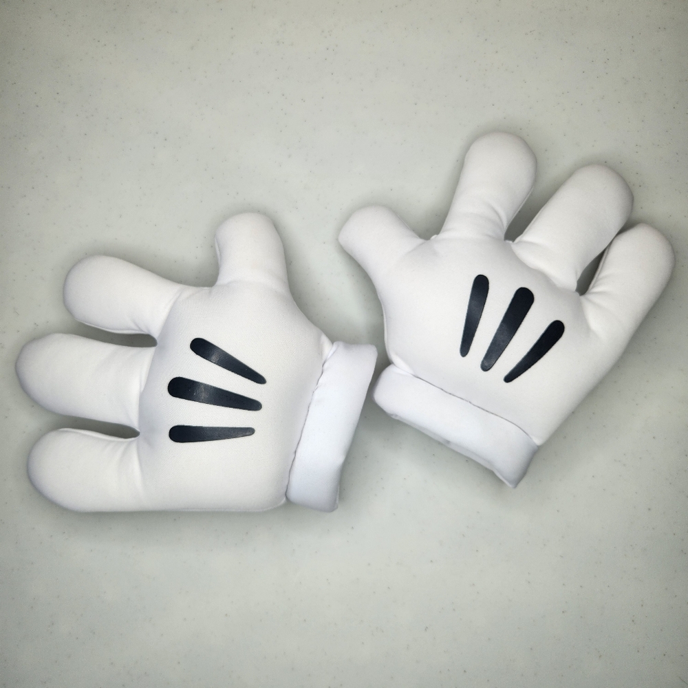 Disney White Mickey Gloves with Black Accents